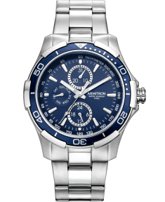 Fashion & Accessories 1 Men's Stainless-Steel Multi-Function Blue Dial Bracelet Watch